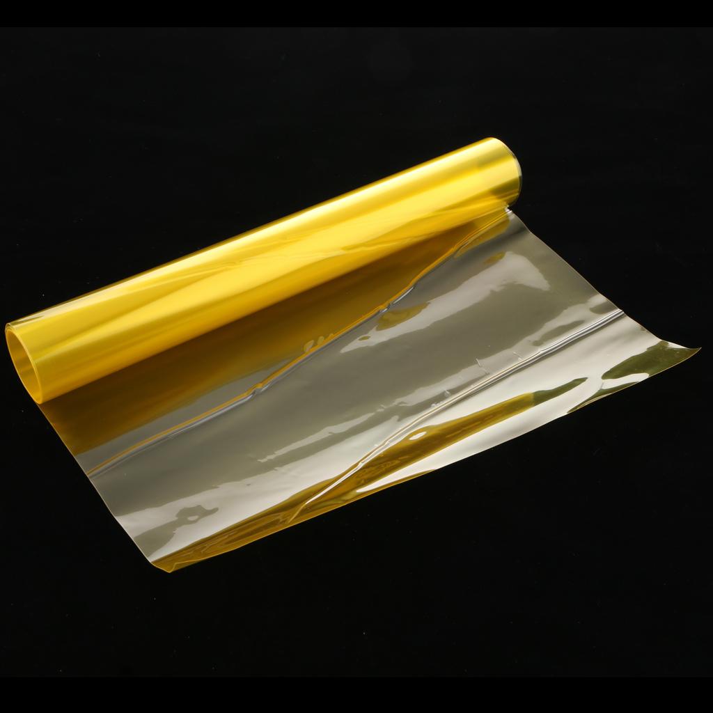 3xFog Light Protector Sticker Headlights Vinyl Film Glossy Yellow