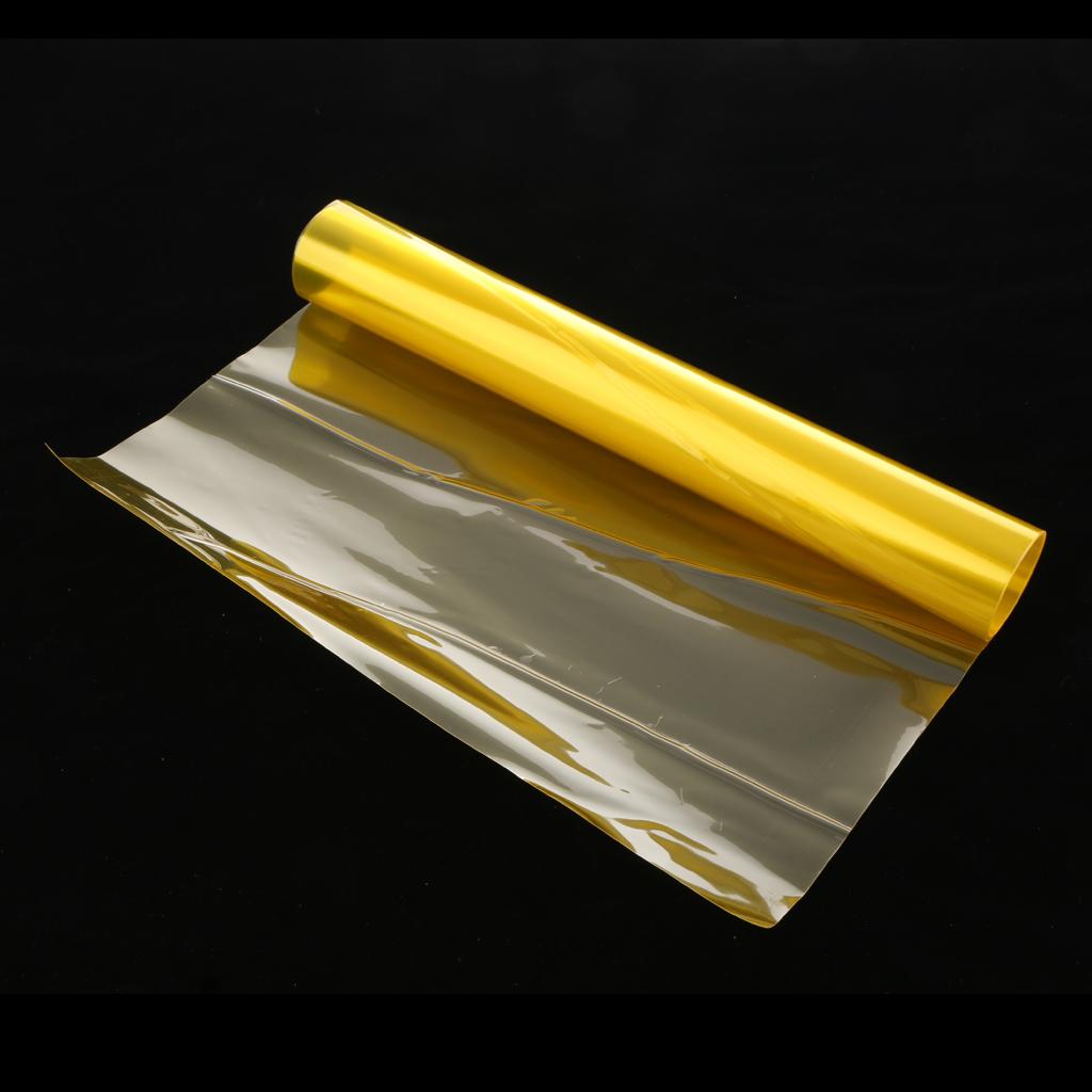 2xFog Light Protector Sticker Headlights Vinyl Film Glossy Yellow