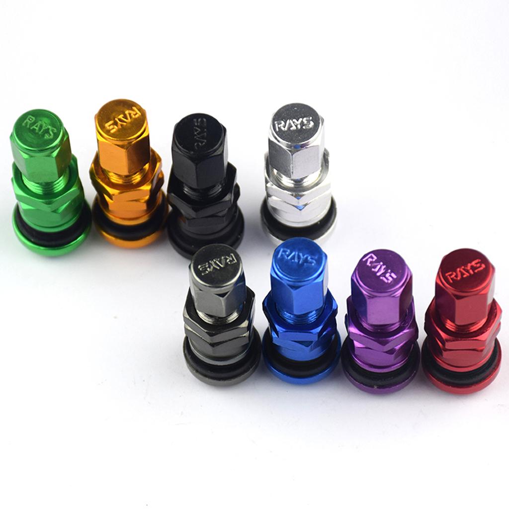 3x 4x Aluminum Bolt-in Car Tubeless Wheel Tire Valve Stem With Dust Cap Blue