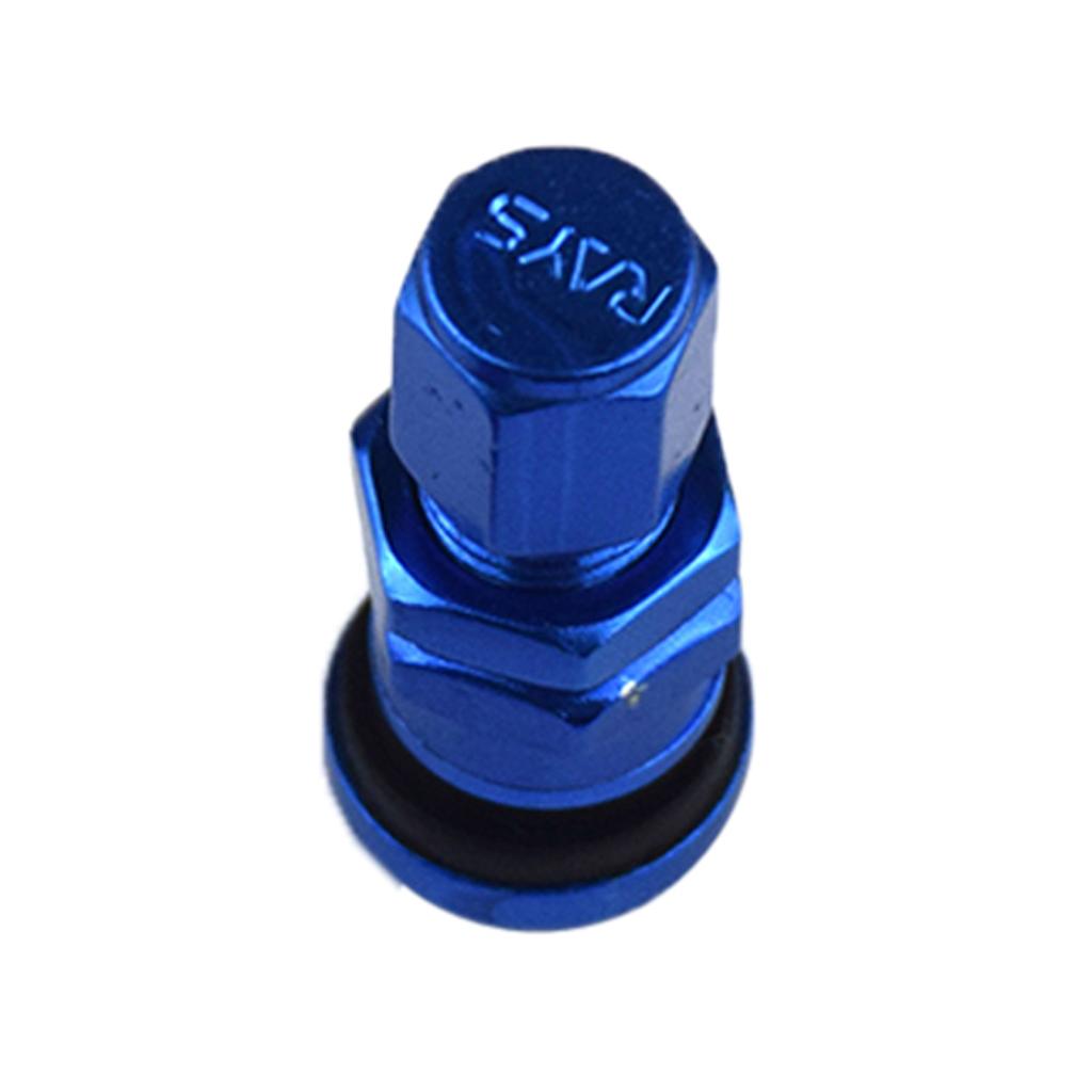 4x 4x Aluminum Bolt-in Car Tubeless Wheel Tire Valve Stem With Dust Cap Blue