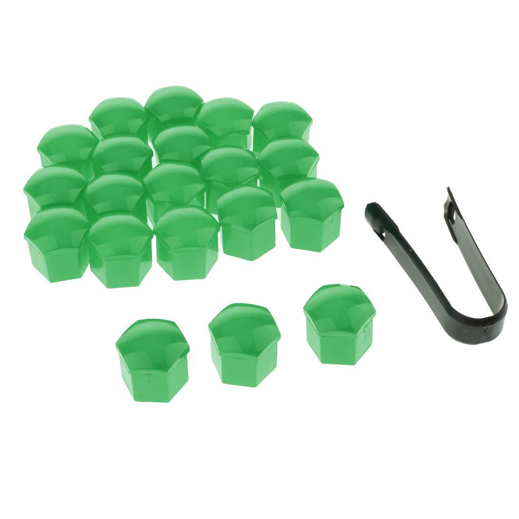 3xCar Wheel Nut Caps Auto Hub Screw Cover Lug Nur Cover 19mm Bolt Rims Green