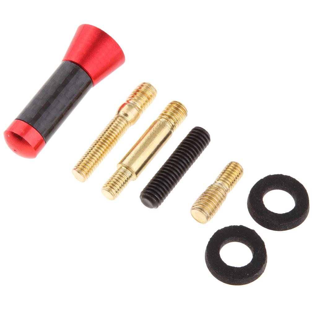 2xCar Radio Stubby Signal Antenna Aerial Roof AM FM Booster Mast Red