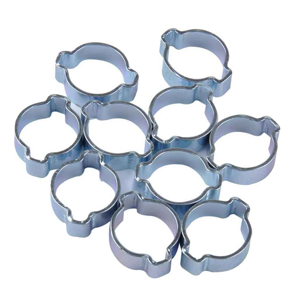 13-15MM DOUBLE EAR CLIPS ,O CLAMP ,ZINC PLATED STEEL ,10 PACK
