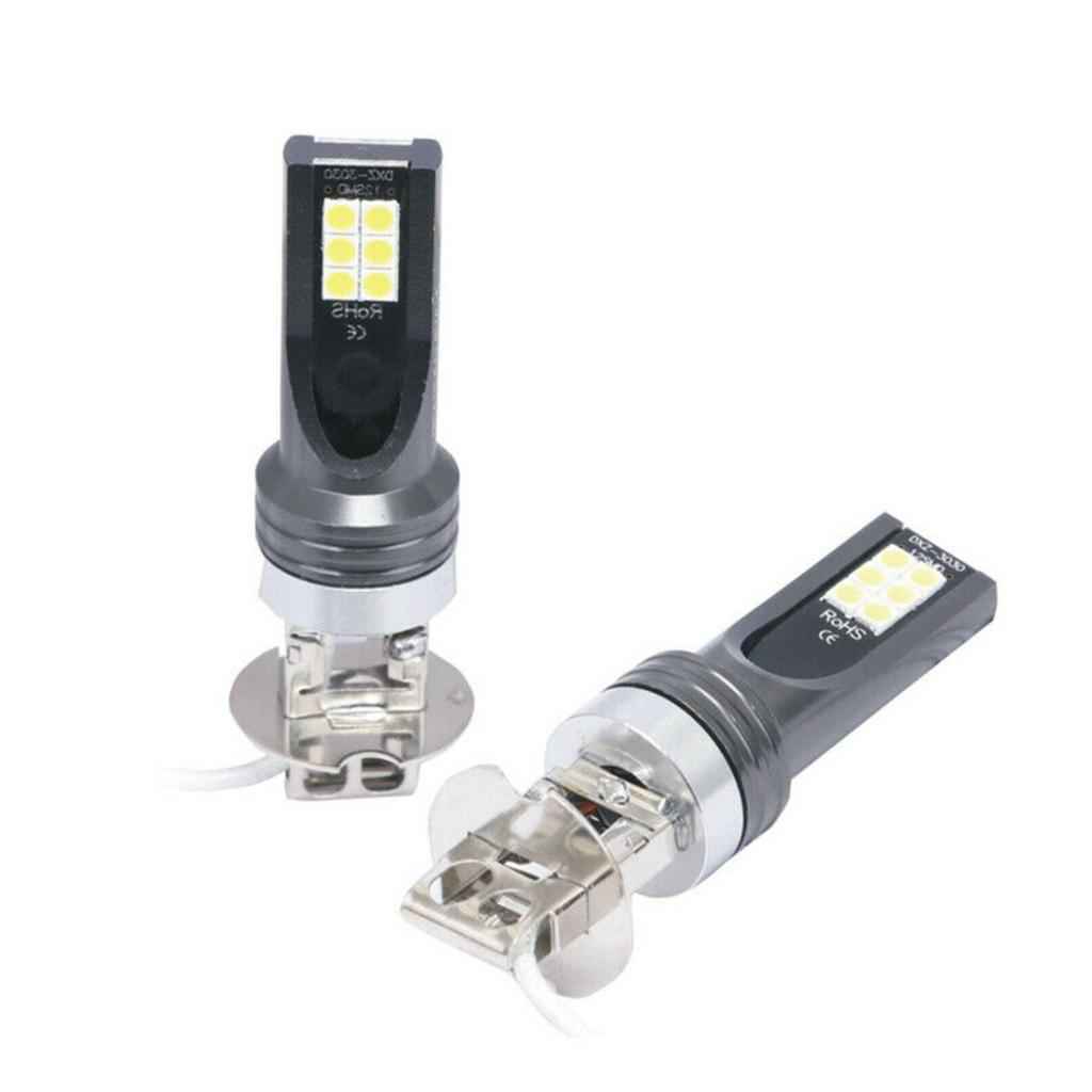 H3 3030 12LED 1200LM Fog Driving Lights DRL Headlight Kit Bulbs 6500K White