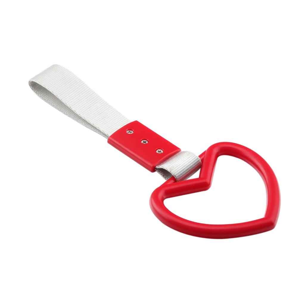 Heart-shaped Racing Car RV Bus Hanging Warning Ring Handle Strap Hook Red