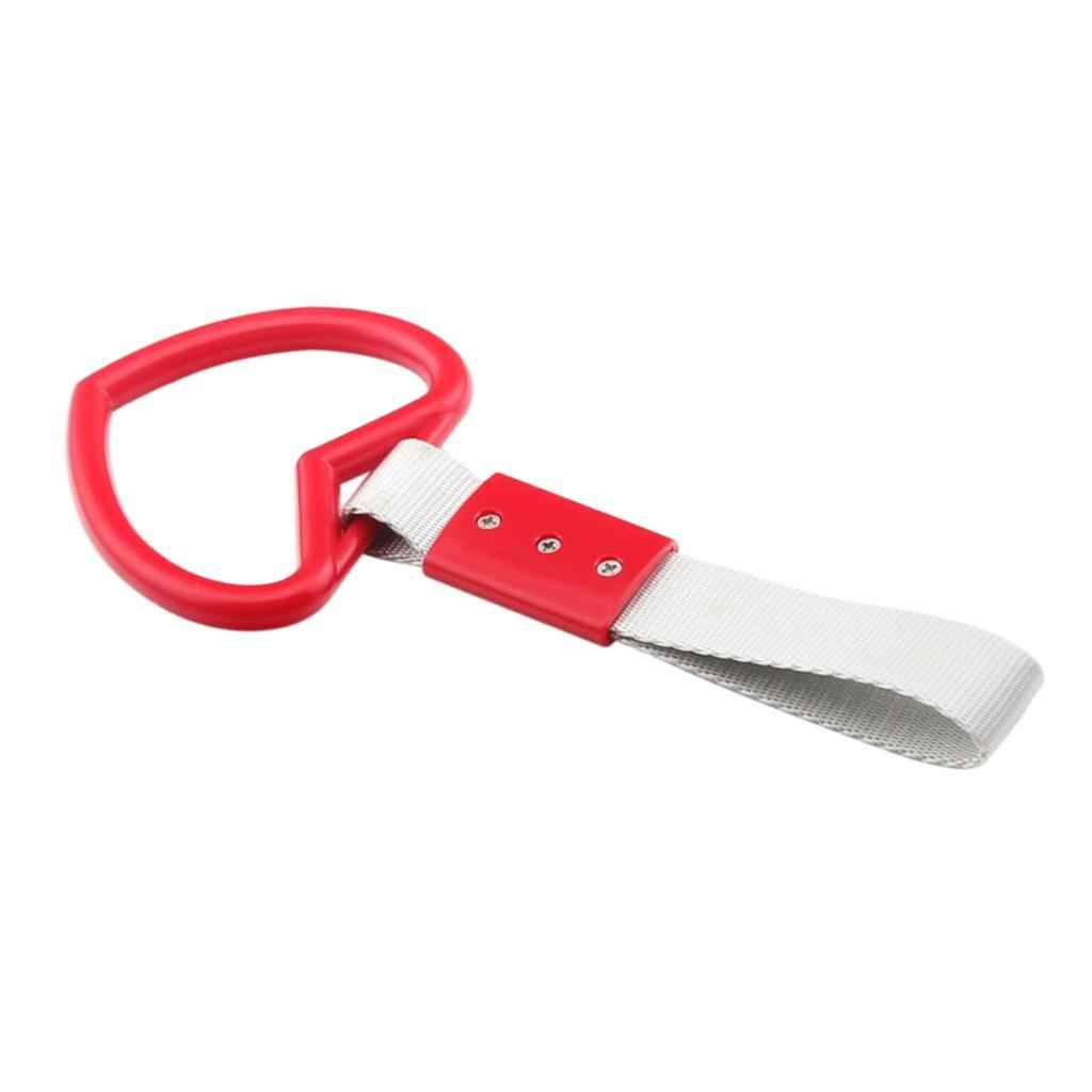 Heart-shaped Racing Car RV Bus Hanging Warning Ring Handle Strap Hook Red