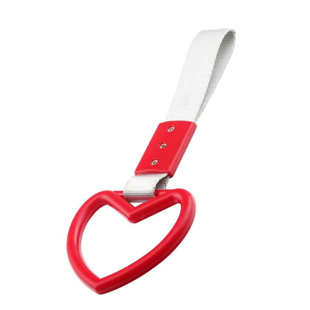 Heart-shaped Racing Car RV Bus Hanging Warning Ring Handle Strap Hook Red