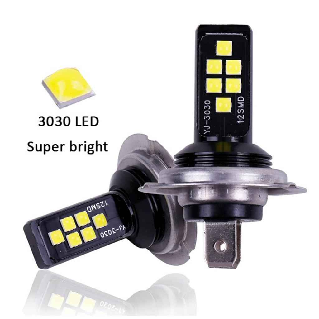 Univeral 2XWhite H7-60W-3030-12SMD LED Bulb HighPower Super Bright Car Light