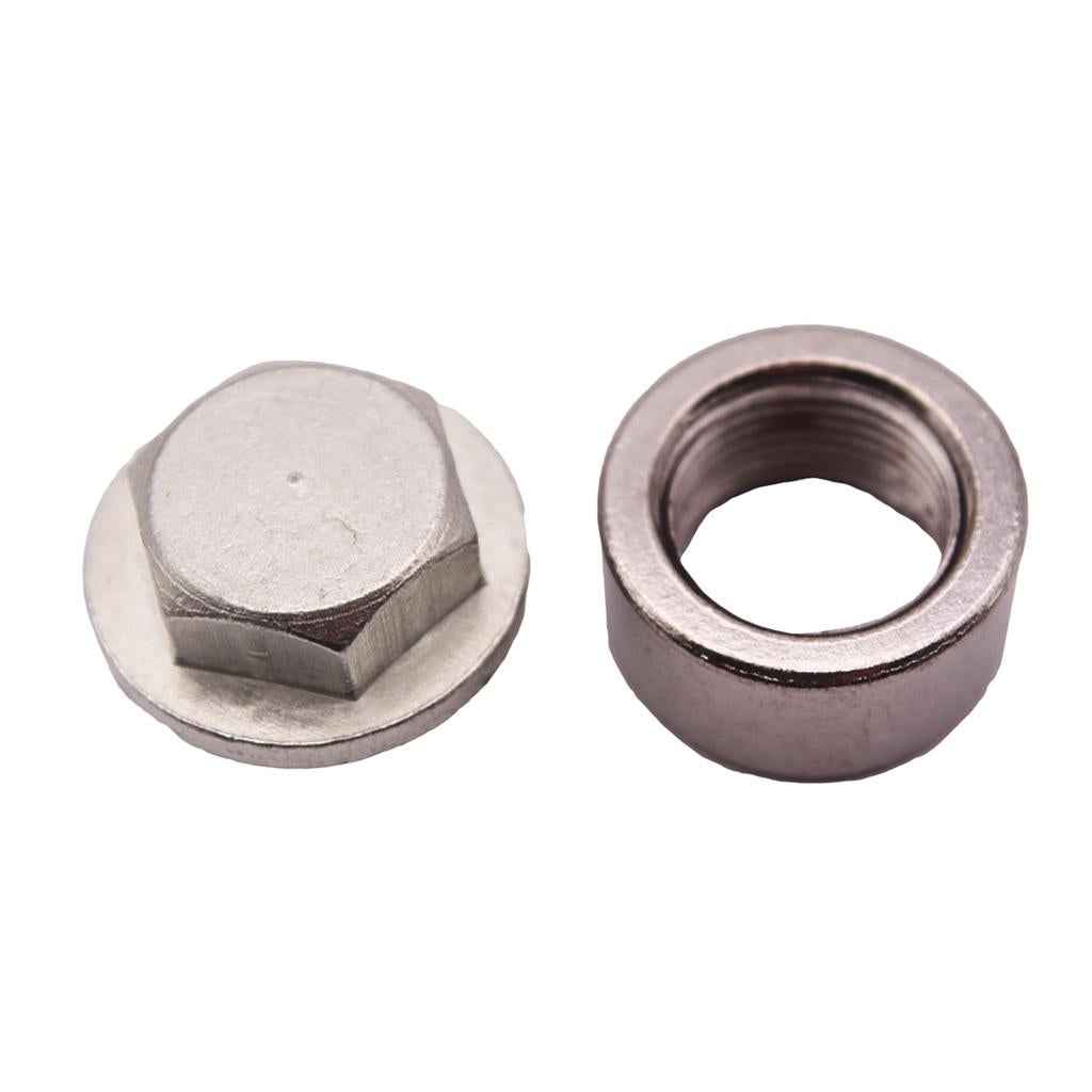 Oxygen O2 Sensor Stainless Steel Weld On Bung & Plug Nut & Cap 18 x 1.5