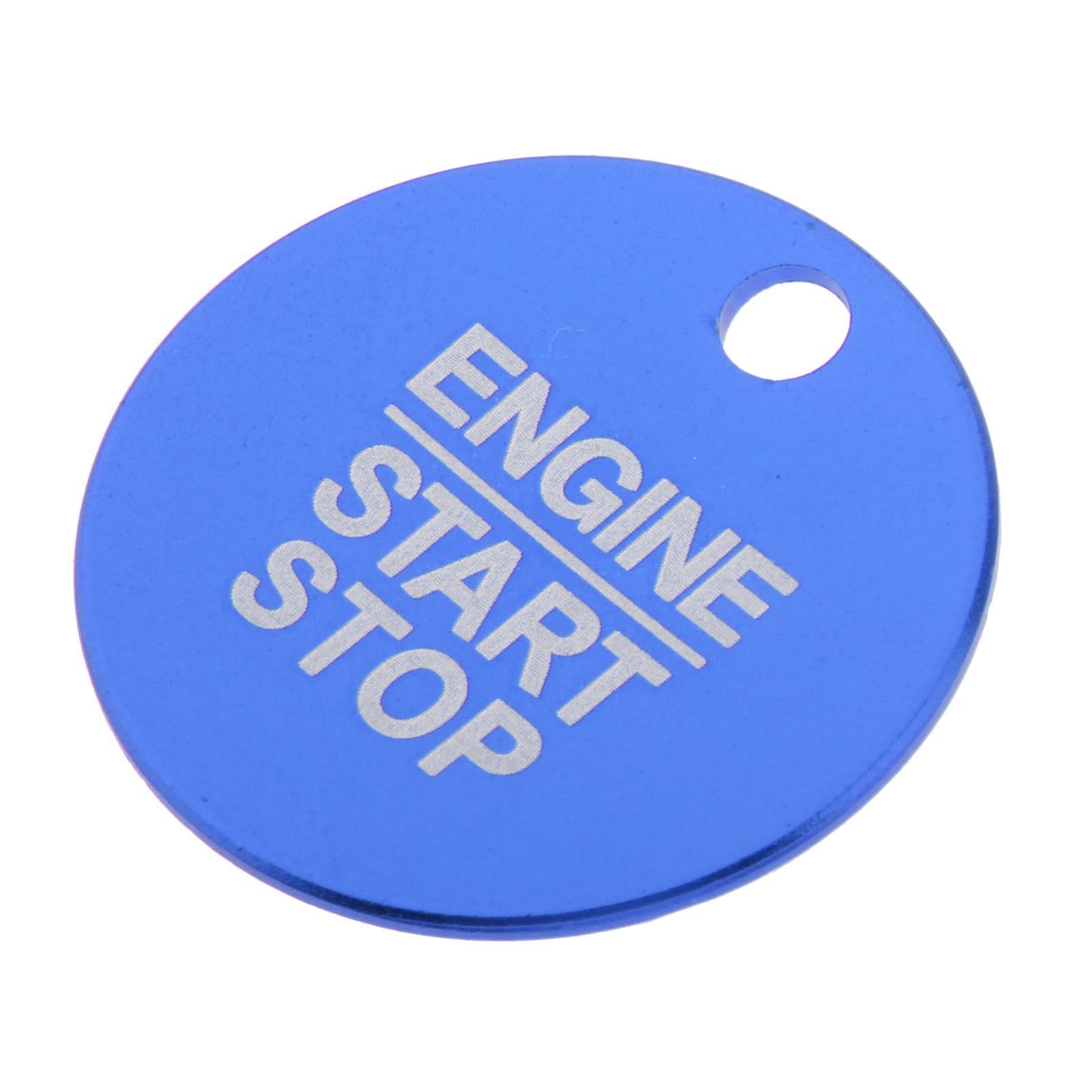 3x Car Engine Interior Start Stop Button Sticker Trim Start Stop Blue