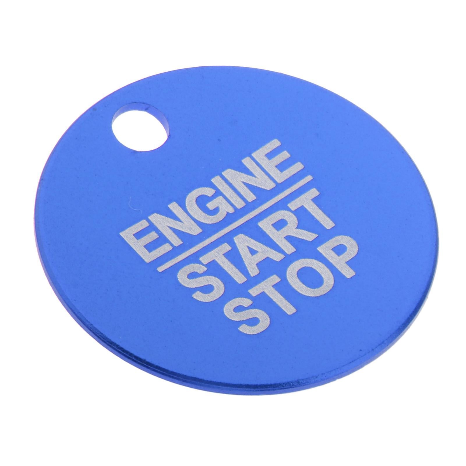 3x Car Engine Interior Start Stop Button Sticker Trim Start Stop Blue