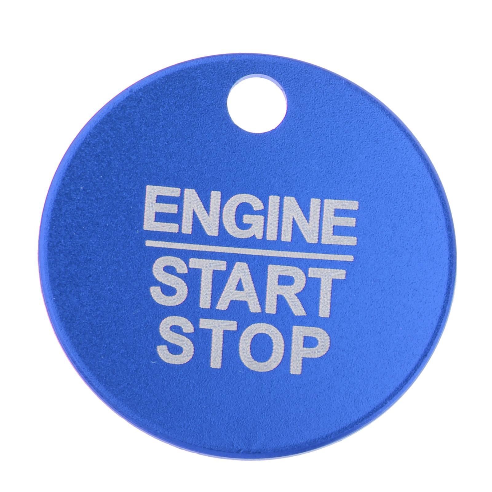 3x Car Engine Interior Start Stop Button Sticker Trim Start Stop Blue
