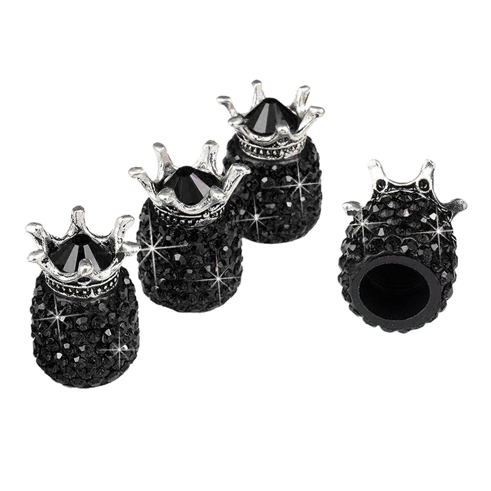 2x4 Pcs Tire/Wheel Air Pressure Valve Stem Caps for Auto Car Truck Black