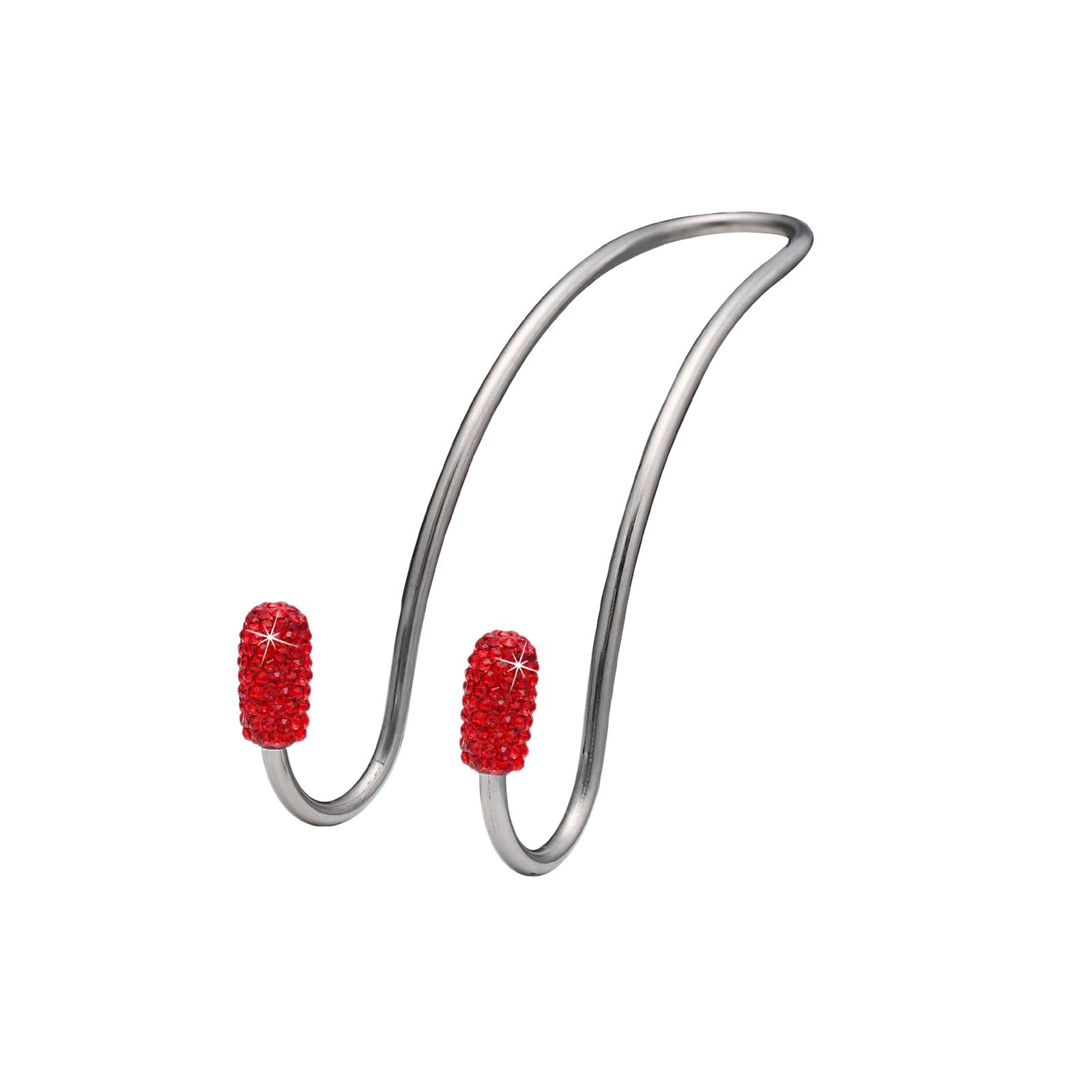 3x2Pcs Car Head Rest Hanger Hooks Grocery Purse Bags Organizer Red