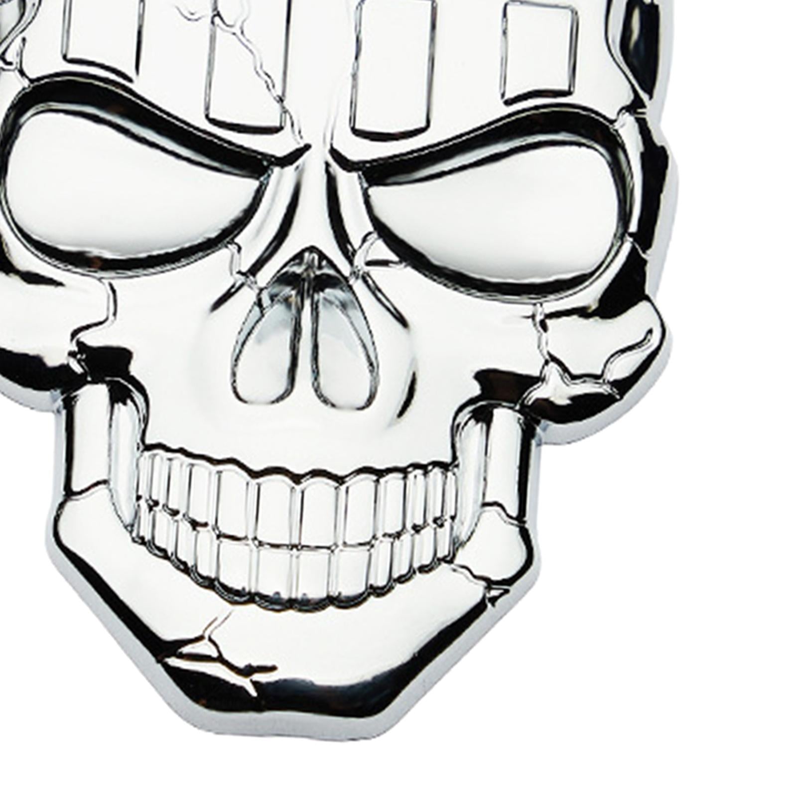 3x3D Decal Skull Car Sticker Modification Plating for Motorcycle Truck Silver