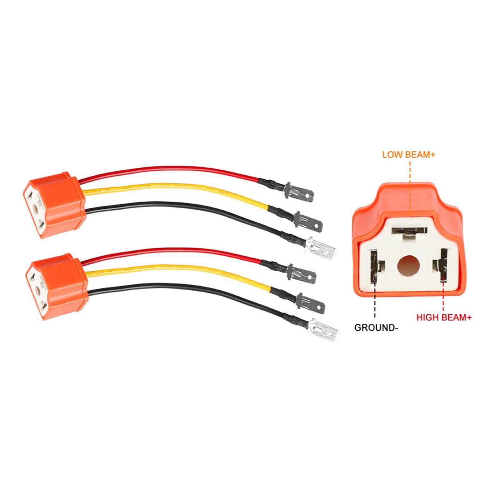 2 Pieces H4 Wire Wiring Harness Sockets Fits for Pickup Heavy Duty Headlamp
