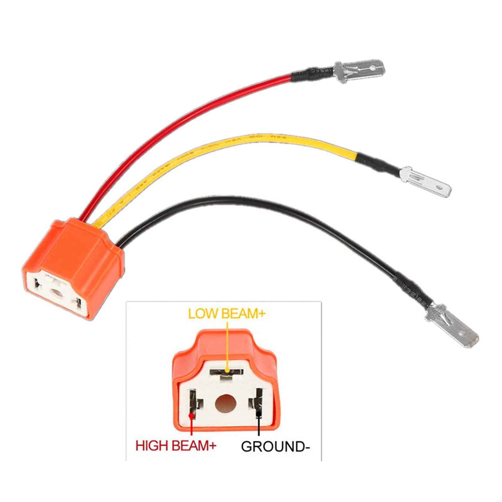 2 Pieces H4 Wire Wiring Harness Sockets Fits for Pickup Heavy Duty Headlamp