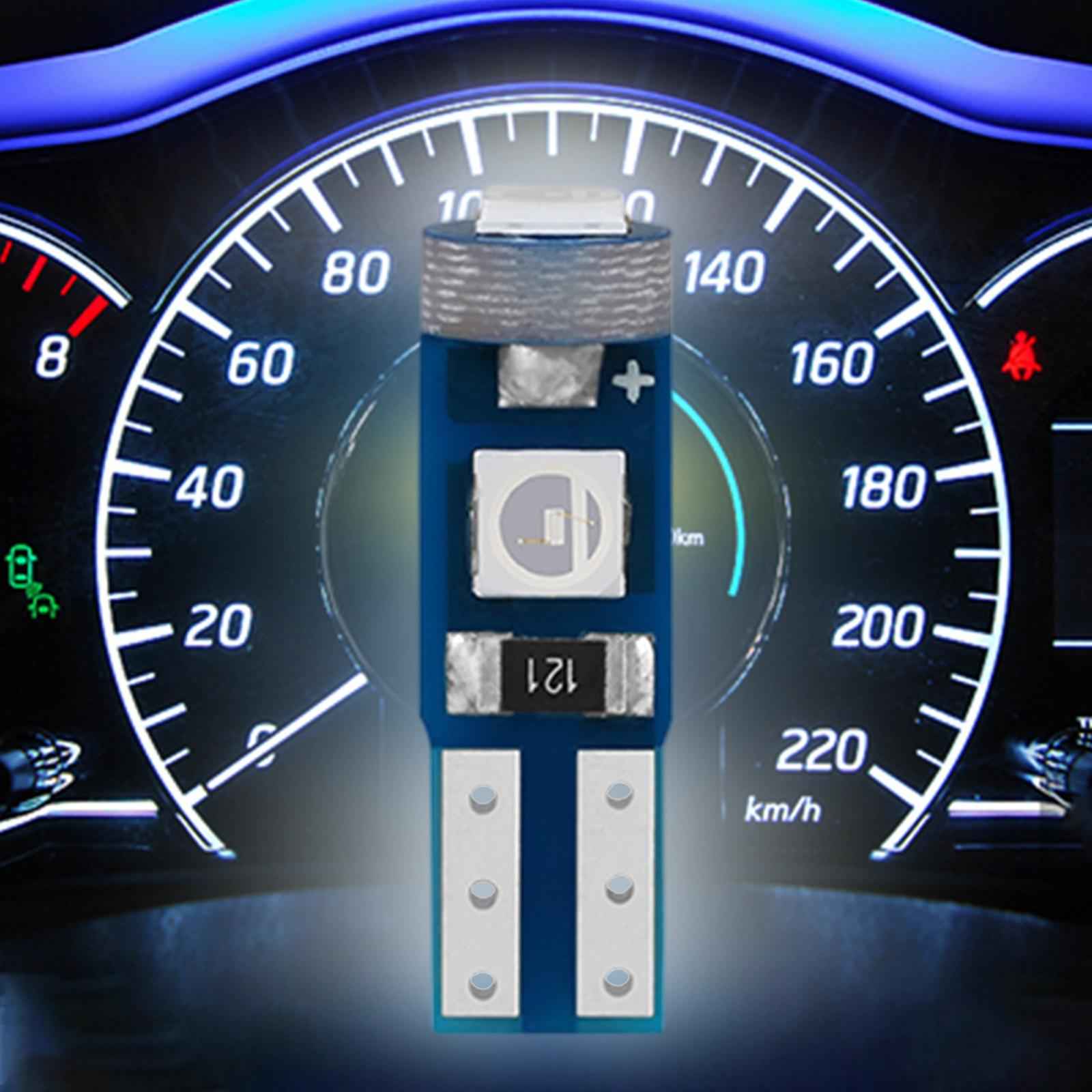 Car Motorcycle LED Dashboard Light T5 3SMD Indicator Fit for Reading Lights blue