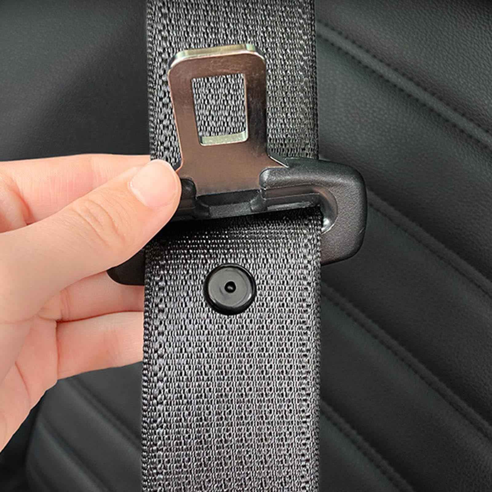 Seat Belt Stop Buttons Prevent Seat Belt Buckle from Sliding Down Belt Black