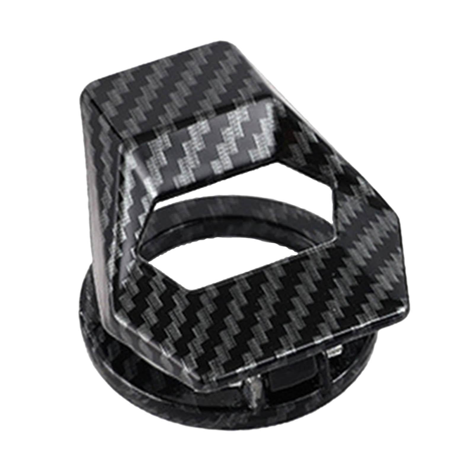 2xAutomobile Car Ignition Switch Protective Cover Smooth Carbon Fiber Pattern