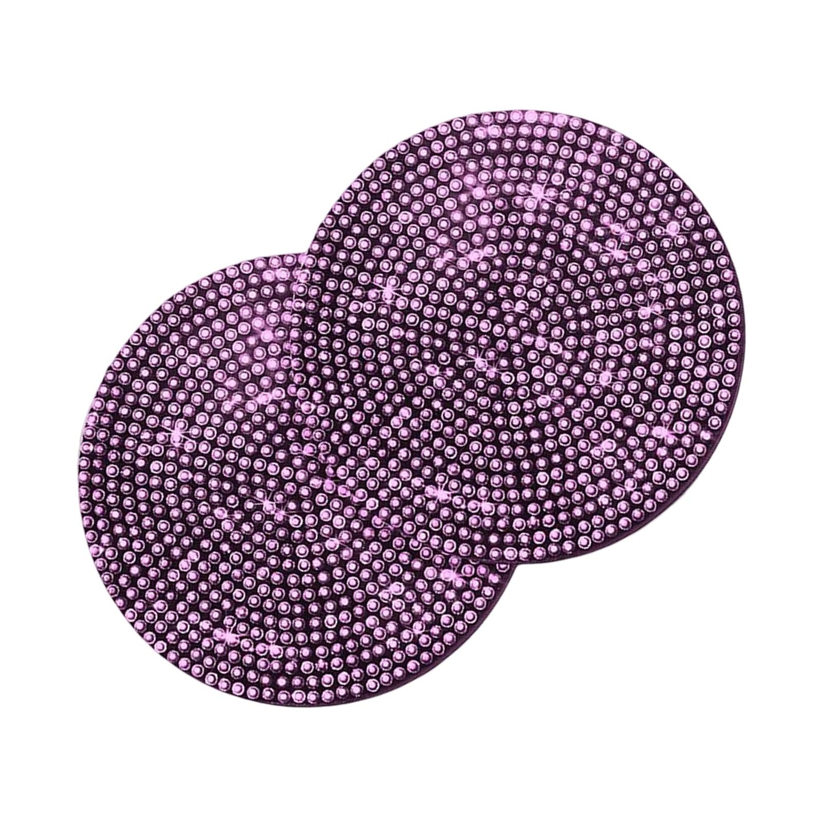 4x2x Car Cup Holder Coaster Sparkling Rhinestone Luxury for Women Men Pink