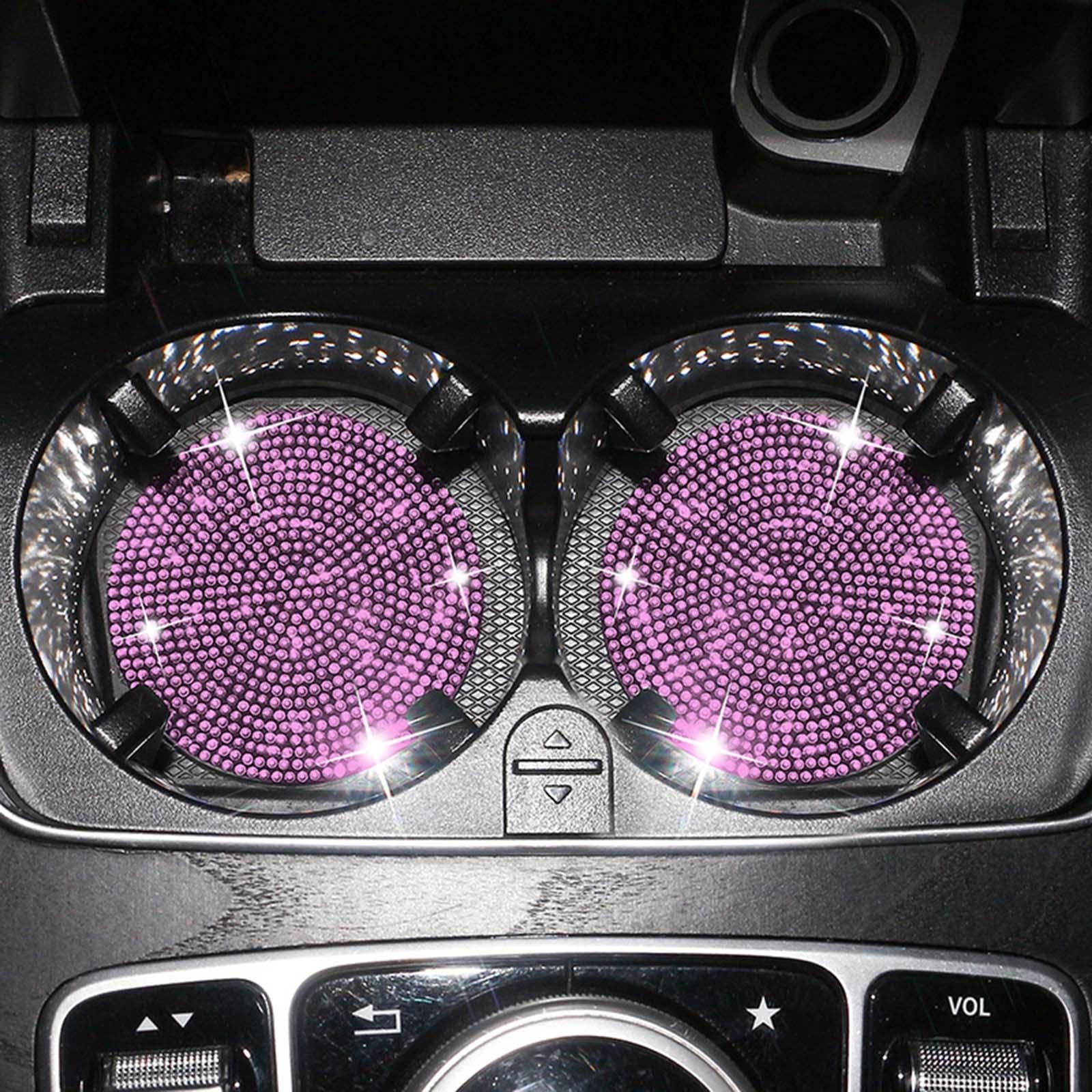 2x2x Car Cup Holder Coaster Sparkling Rhinestone Luxury for Women Men Pink