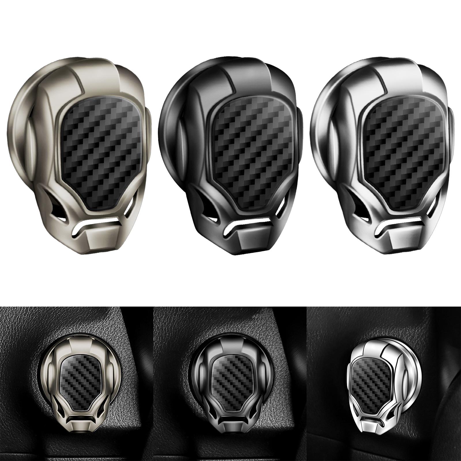 4xInterior Engine Start Button Hard Cover Stickers Anti Scratch Silver