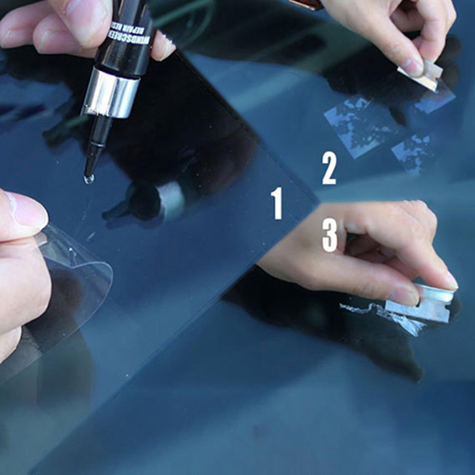 3xCar Window Repair Fluid Scratch Fixing Window Glass Crack Restore Tools