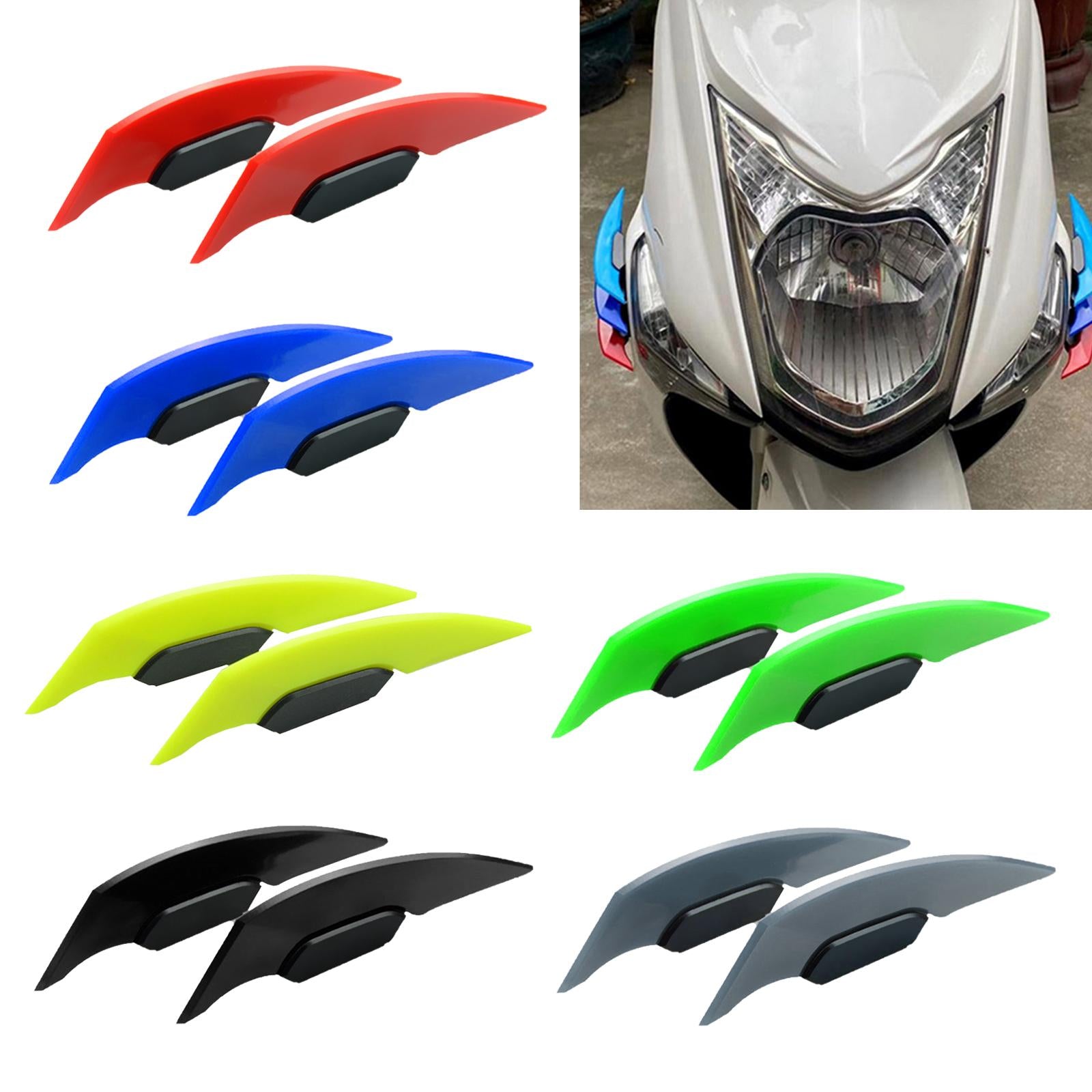 4xMotorcycle Winglet Aerodynamic Spoiler Wing Fit for Electric Motorcycles Red