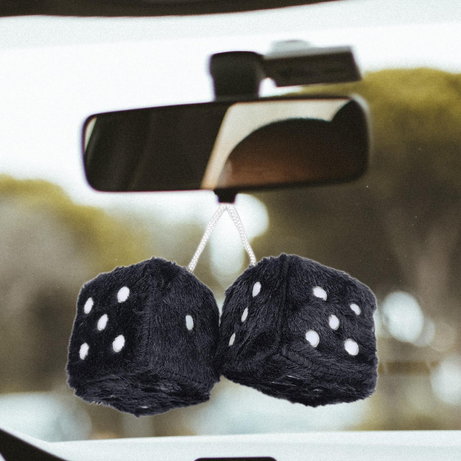 3x2Pcs Mirror dices Soft Hanging dices Model for Ornament Decoration black