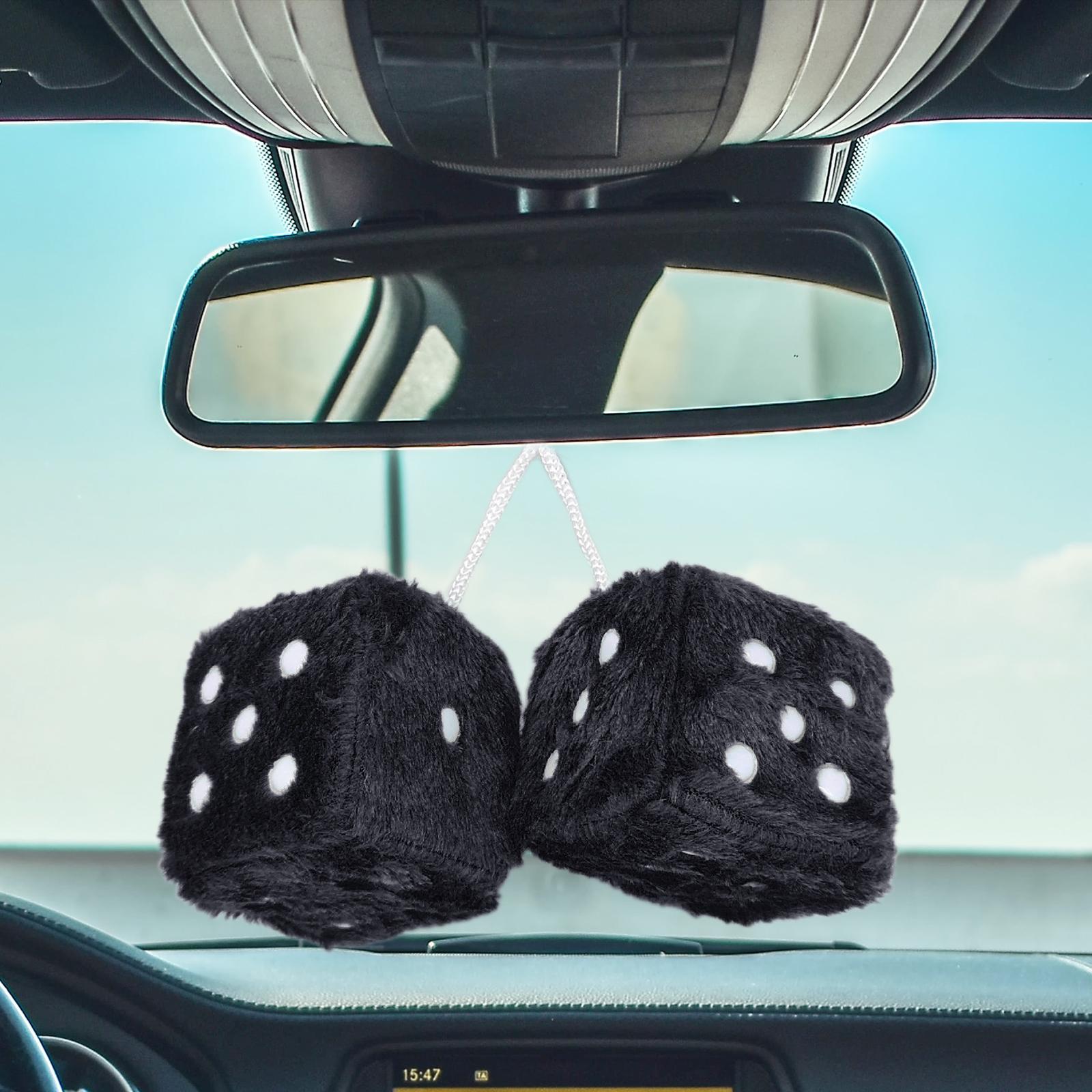 3x2Pcs Mirror dices Soft Hanging dices Model for Ornament Decoration black