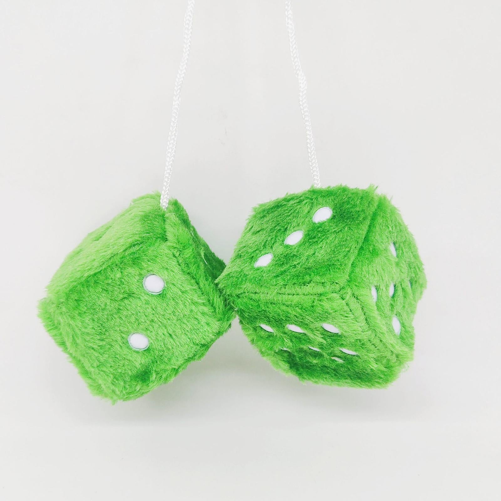 4x2Pcs Mirror dices Soft Hanging dices Model for Ornament Decoration green