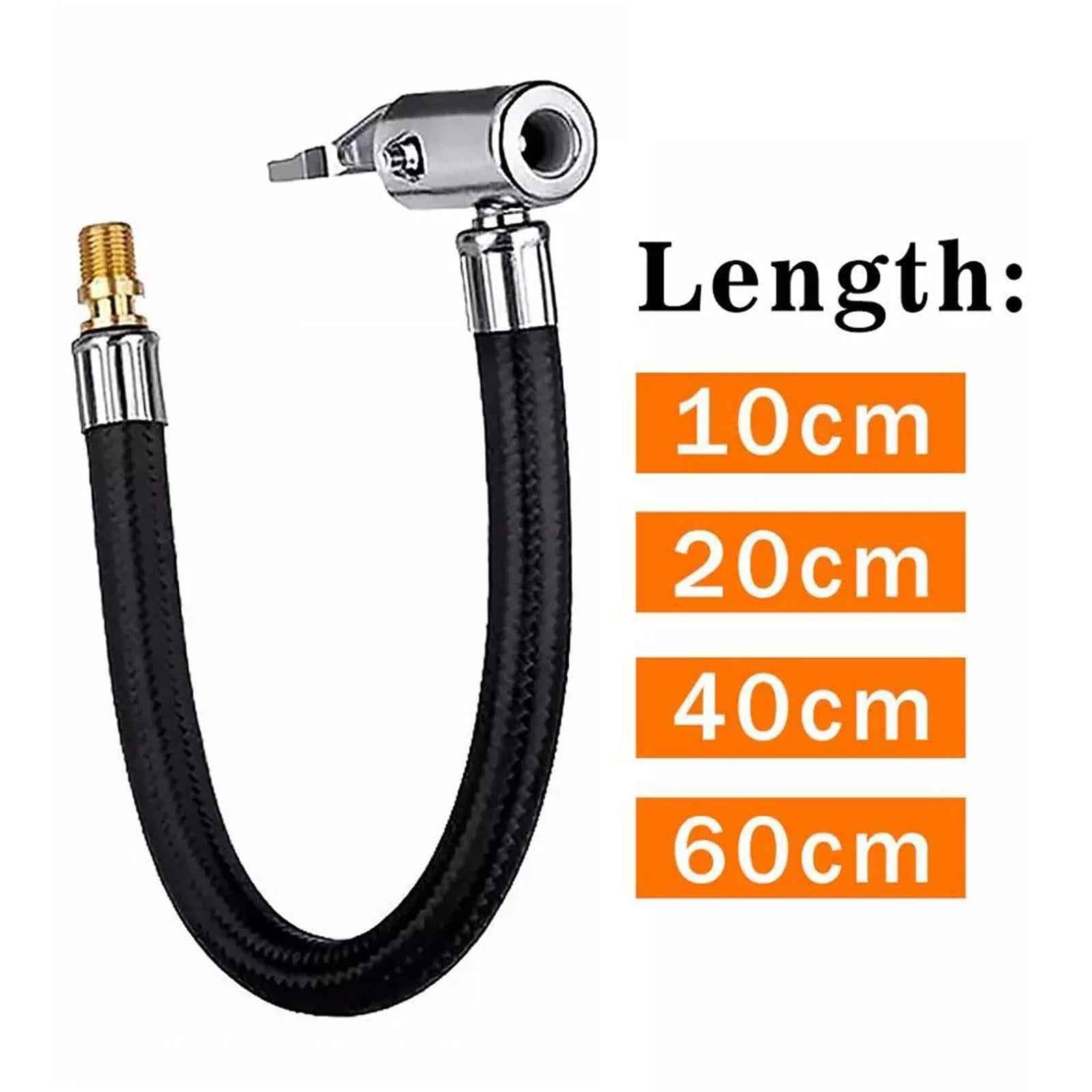 Car Tire Air Inflator Hose Pump Extension Adapter 60cm Deflated