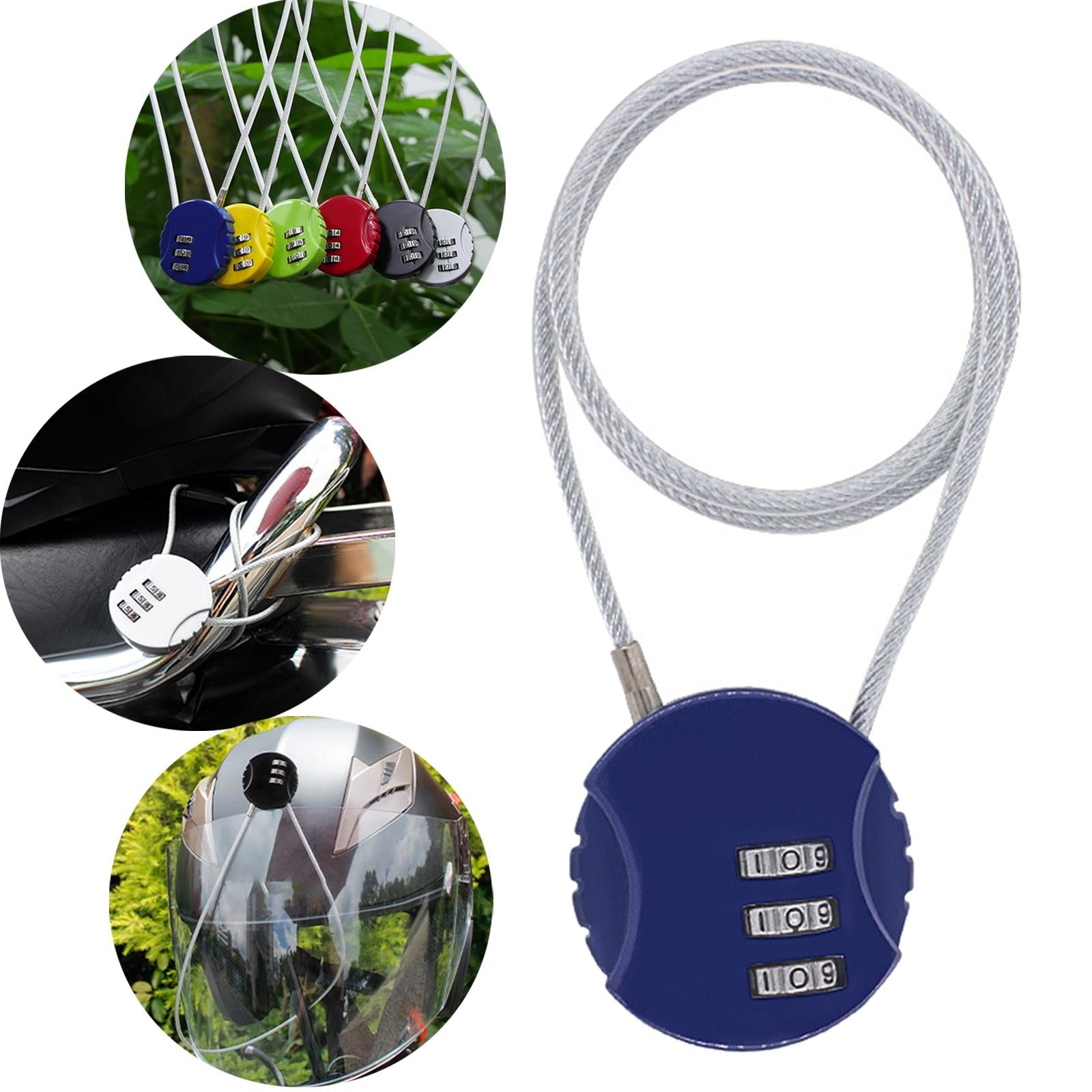 3xMotorcycle Helmet Lock Cycling lock Universal mini Backpack Blue