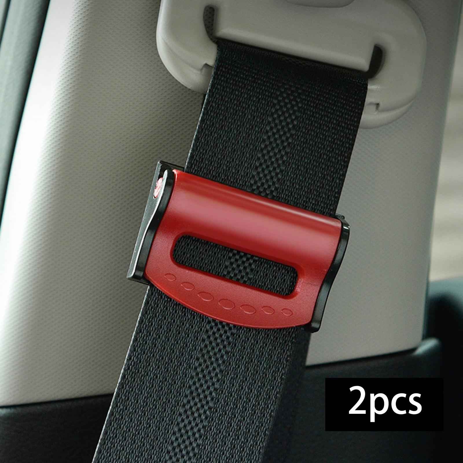 Car Automobile Seat Safety Belt Clip Stopper Adjuster Comfortable Durable Red