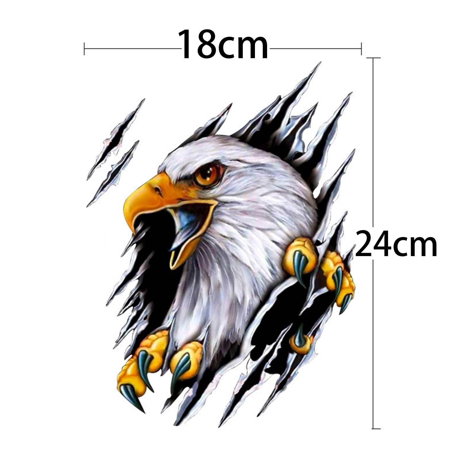 4xEagle Car Sticker Decals Simulation Cartoon for Bumpers Motorcycle Left
