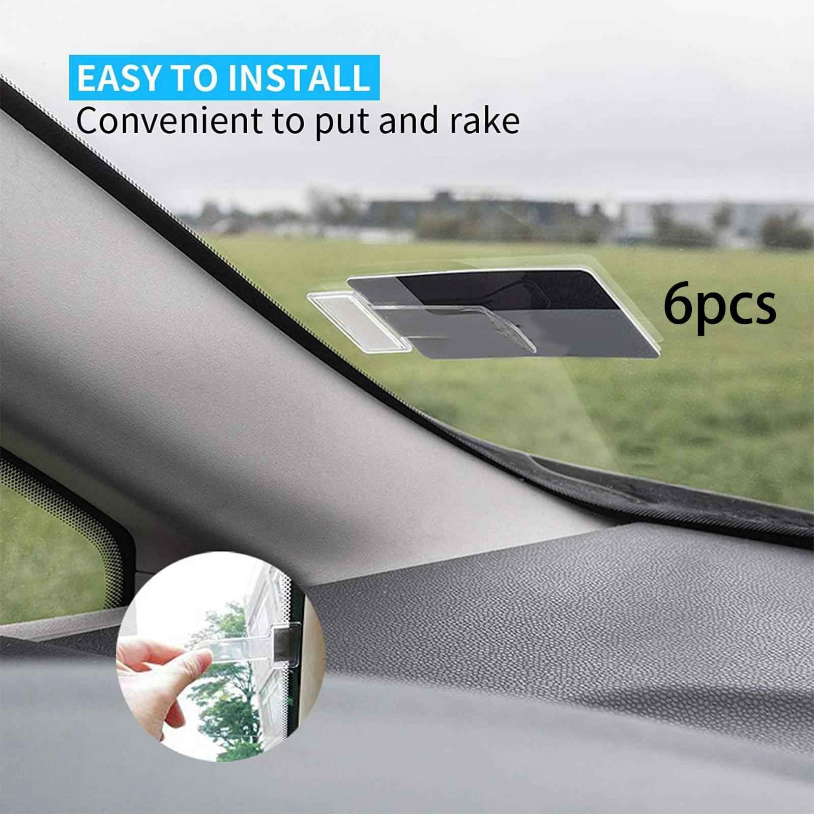 6Pcs Car Windscreen Parking Ticket Clip Holder Transparent for car