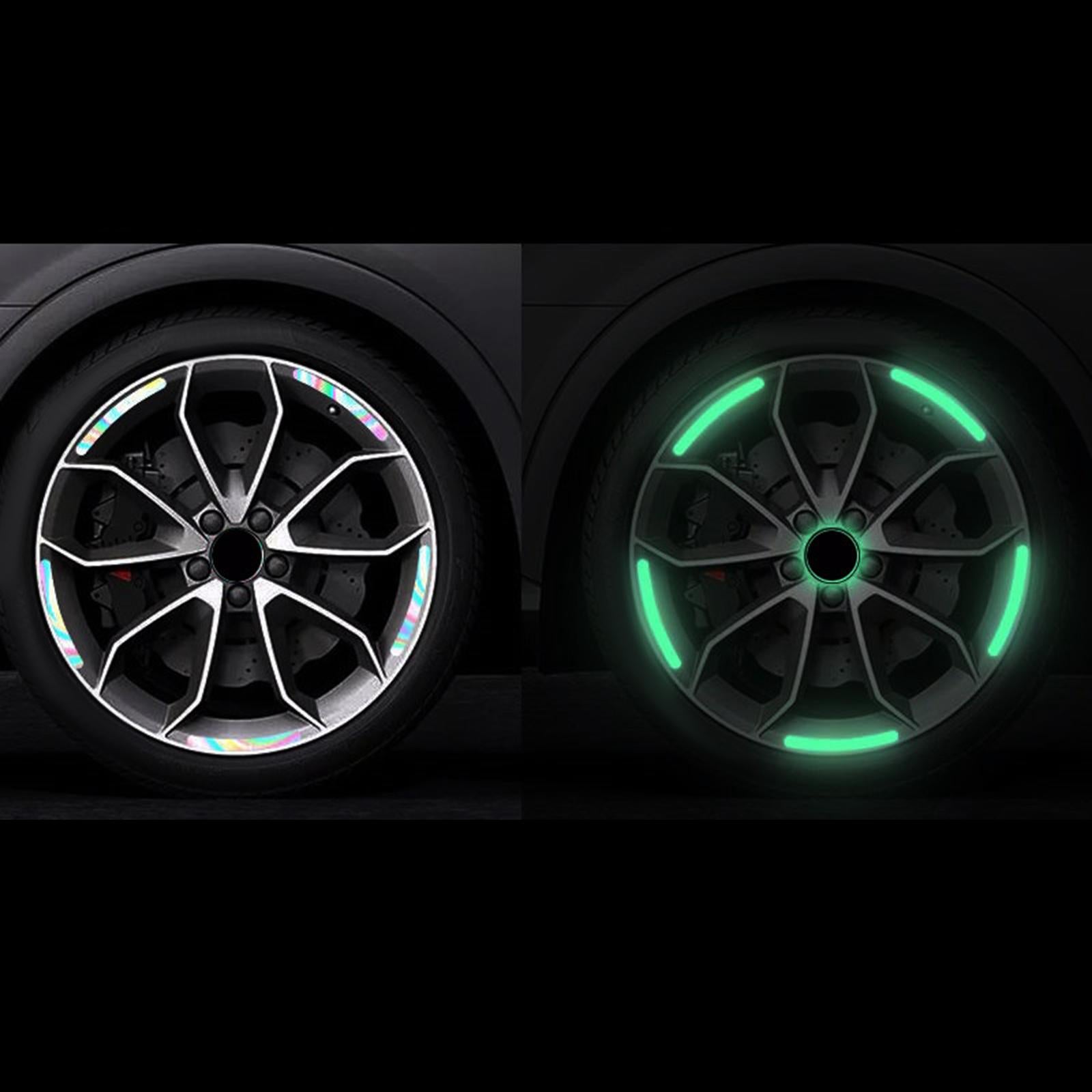 4x20Pcs Car Wheel Hub Reflective Stickers for Bicycle Night Driving