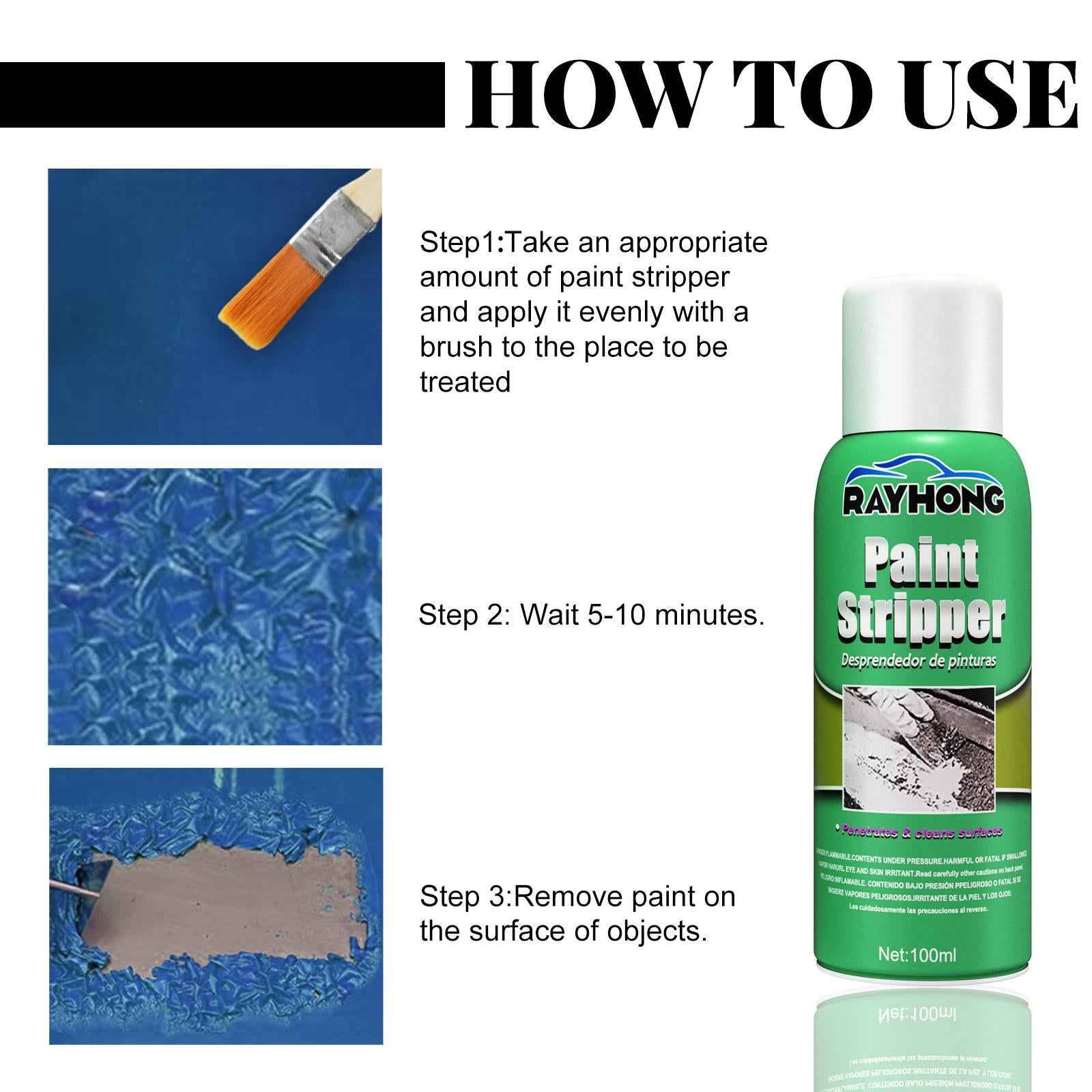 Paint Remover Liquid High Efficiency 100ml for Masonry Car 100ML+ Brush