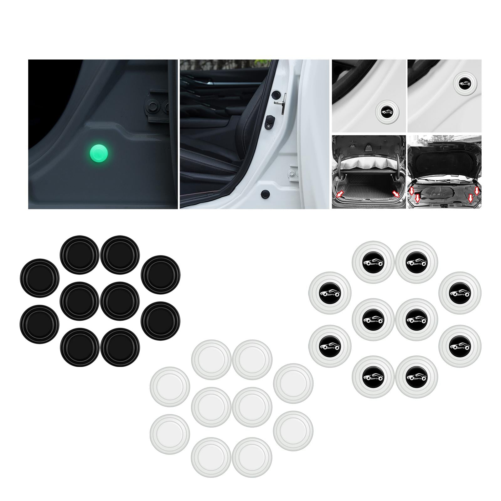 2x10Pcs Car Door Anti Collision Gasket Universal Decorative for Truck Black