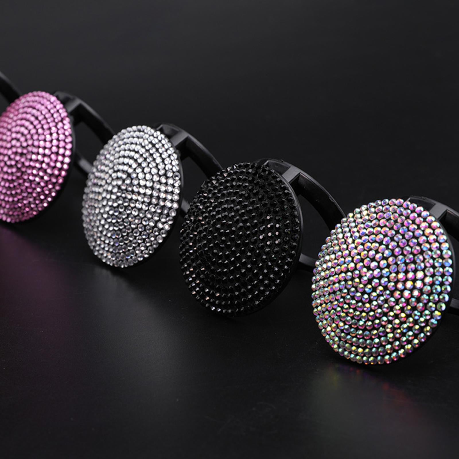4xCar Automotive Push Ignition Start Button Protective Cover Shiny Glitter Black