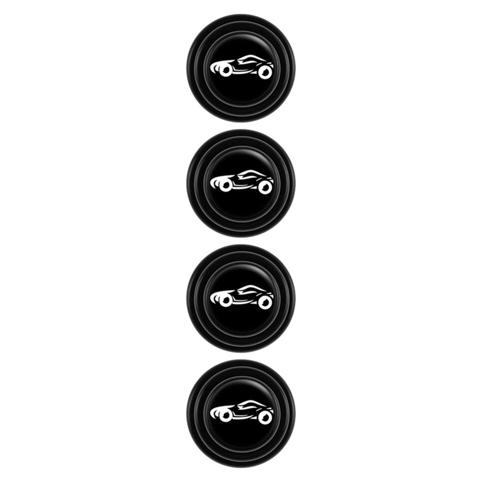 4xCar Door Absorber Cushion Gasket Decorative Buffer Bumper Cushion 4x Black with Sign