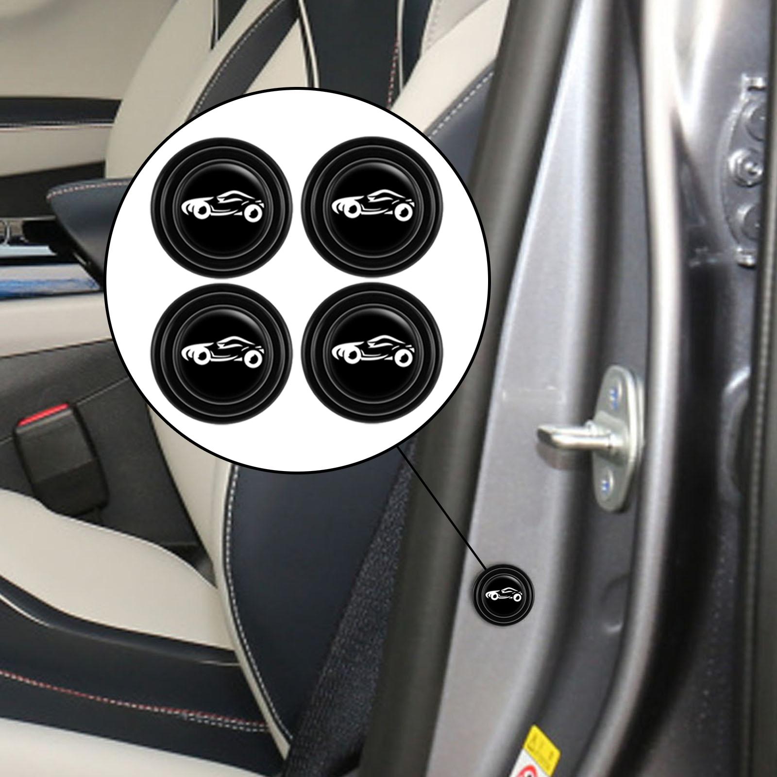 3xCar Door Absorber Cushion Gasket Decorative Buffer Bumper Cushion 4x Black with Sign