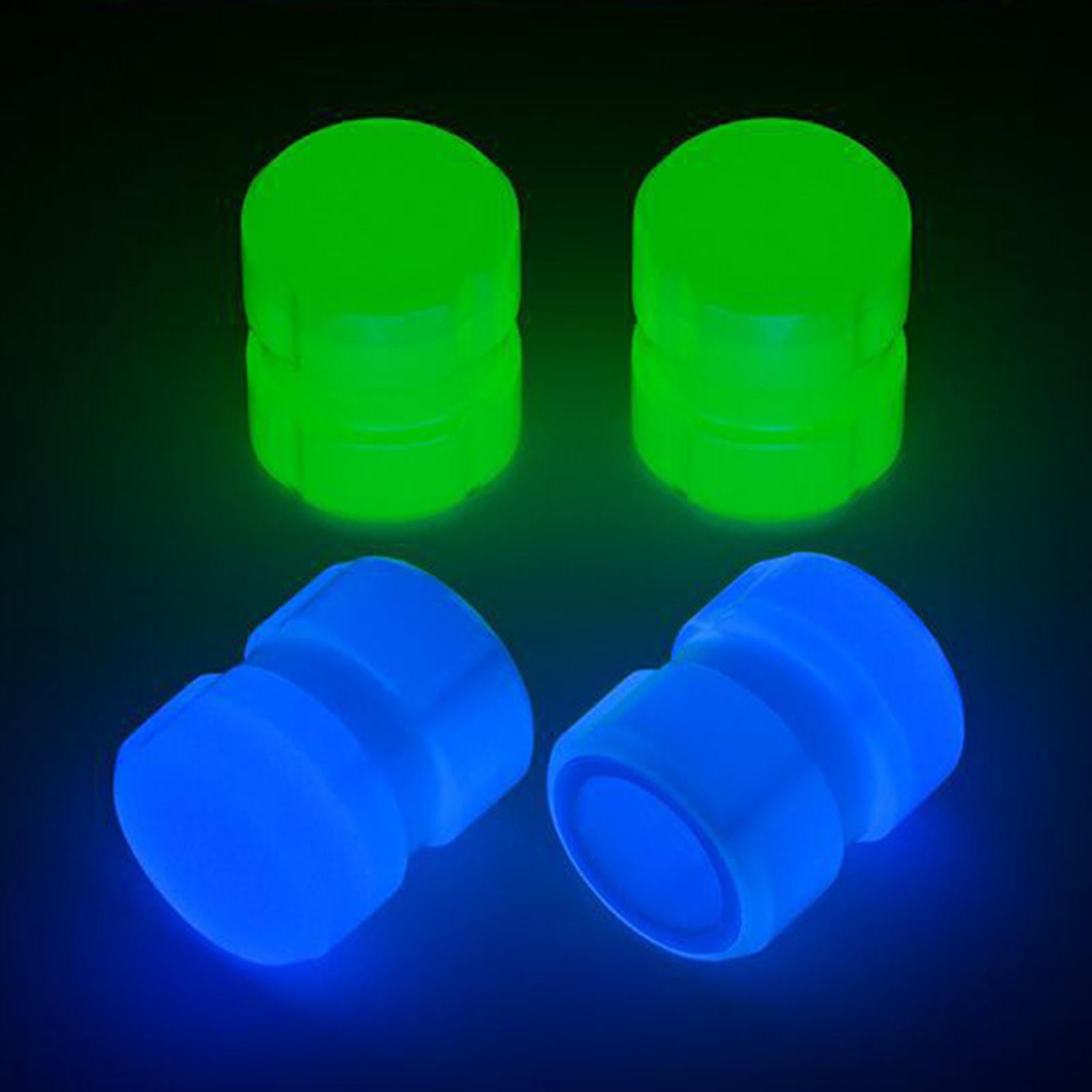 2x4Pcs Auto Tire Valve Caps Bike Tire Caps Accessories for Cars SUV Green