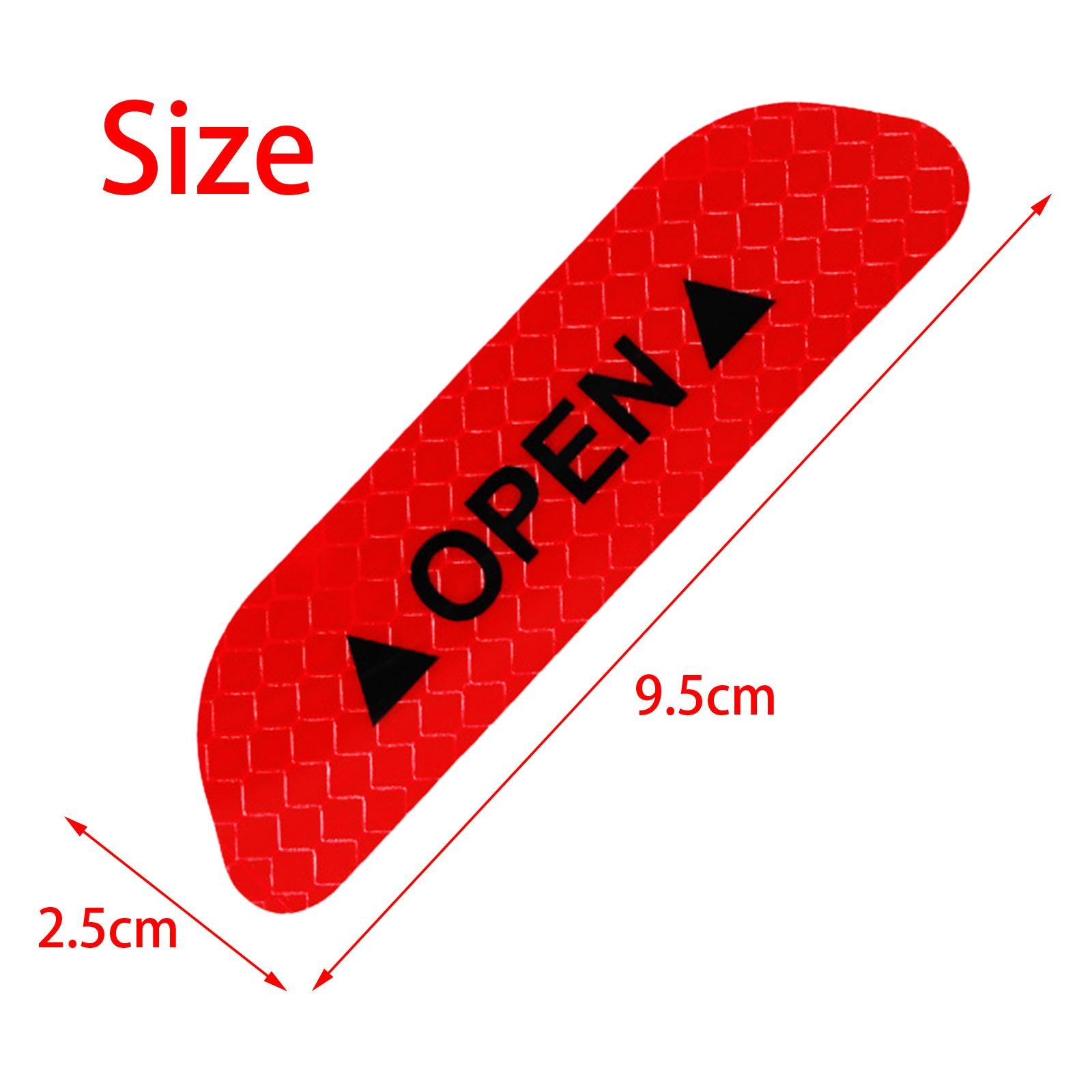 3x2Pieces Car Door Stickers Reflector Replacement Red
