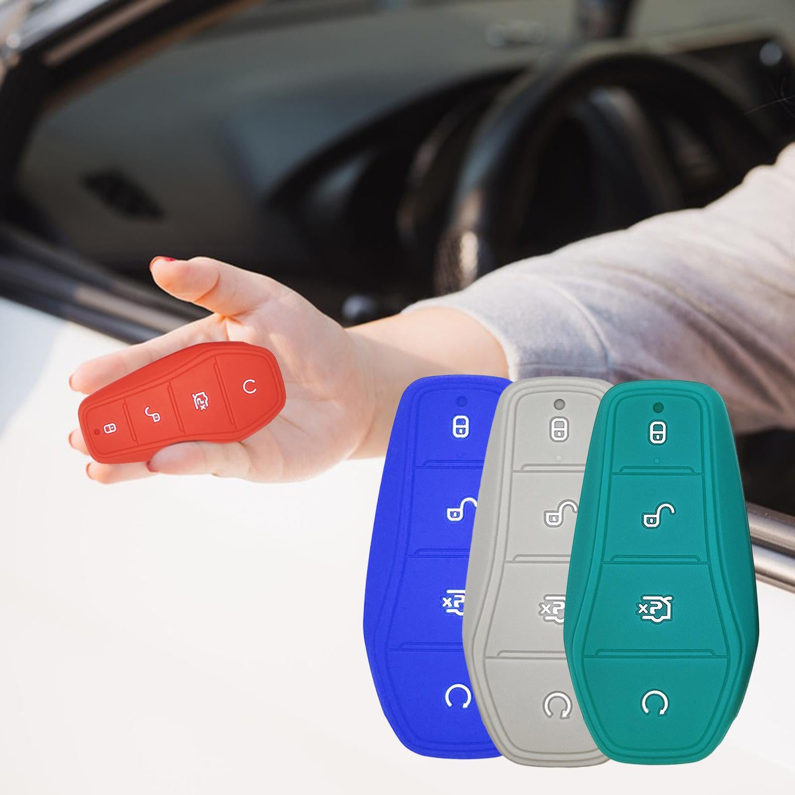 2xCar Entry Remote Control Key Fob Cover Case Protector for Byd Atto 3 Red