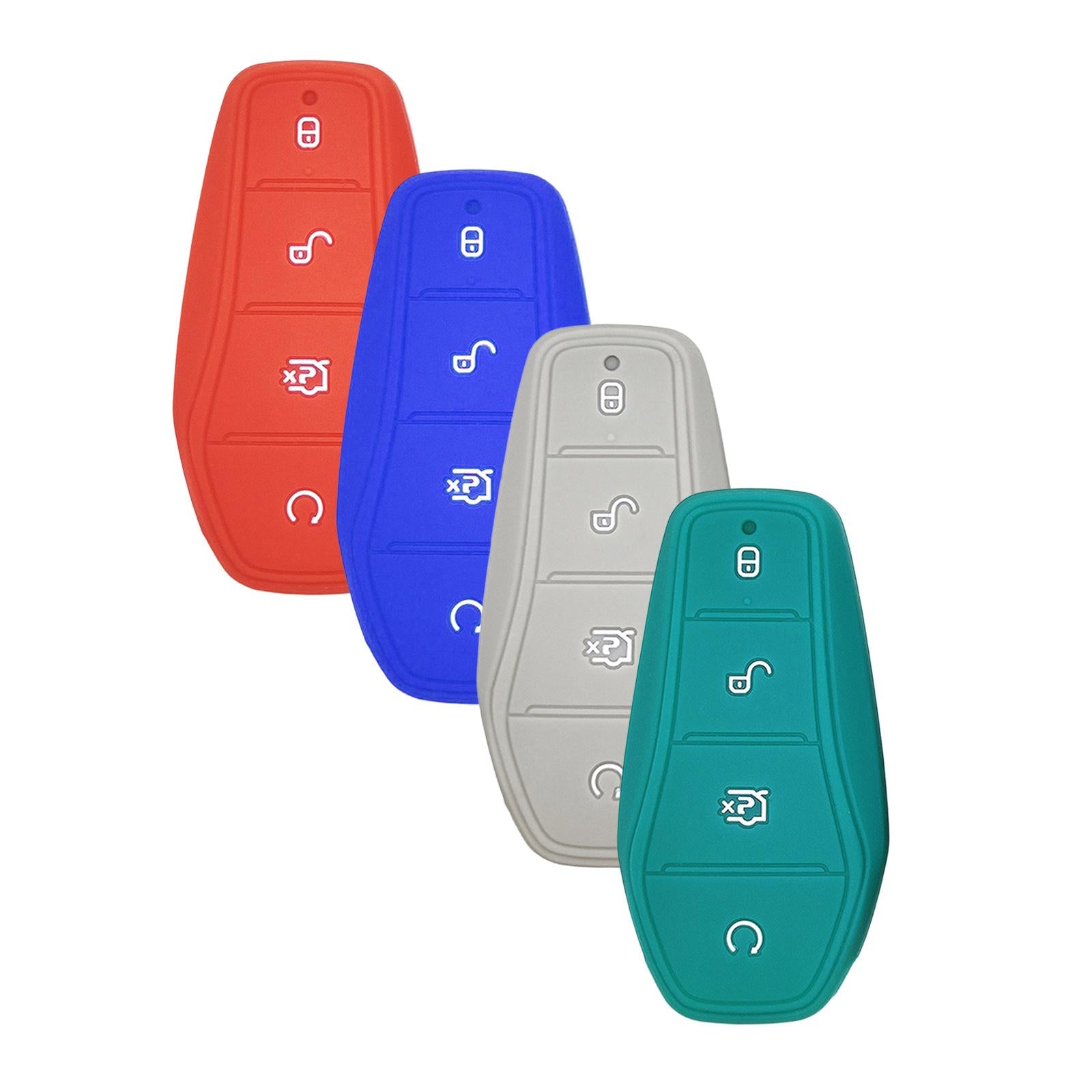 4xCar Entry Remote Control Key Fob Cover Case Protector for Byd Atto 3 Red