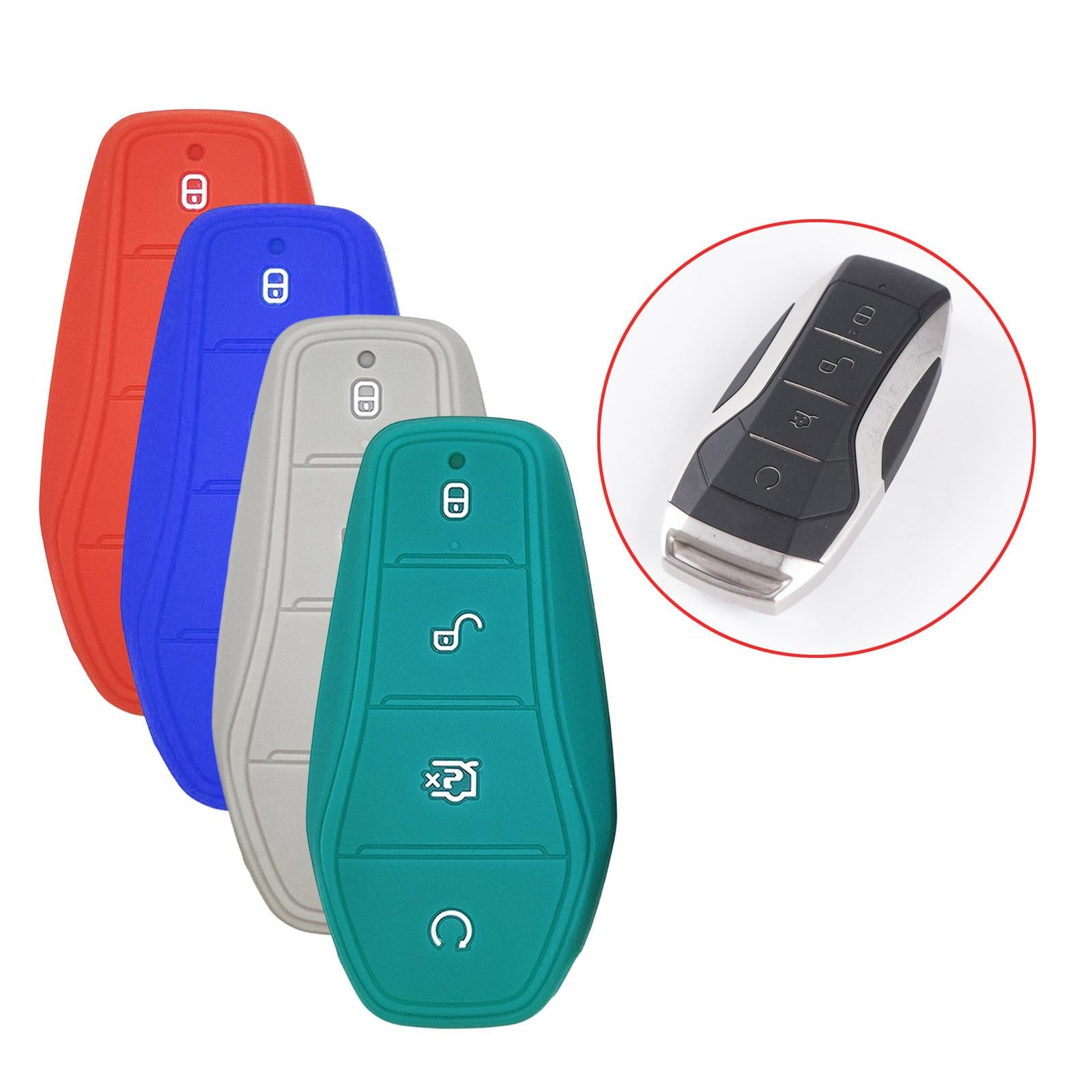 3xCar Entry Remote Control Key Fob Cover Case Protector for Byd Atto 3 Red