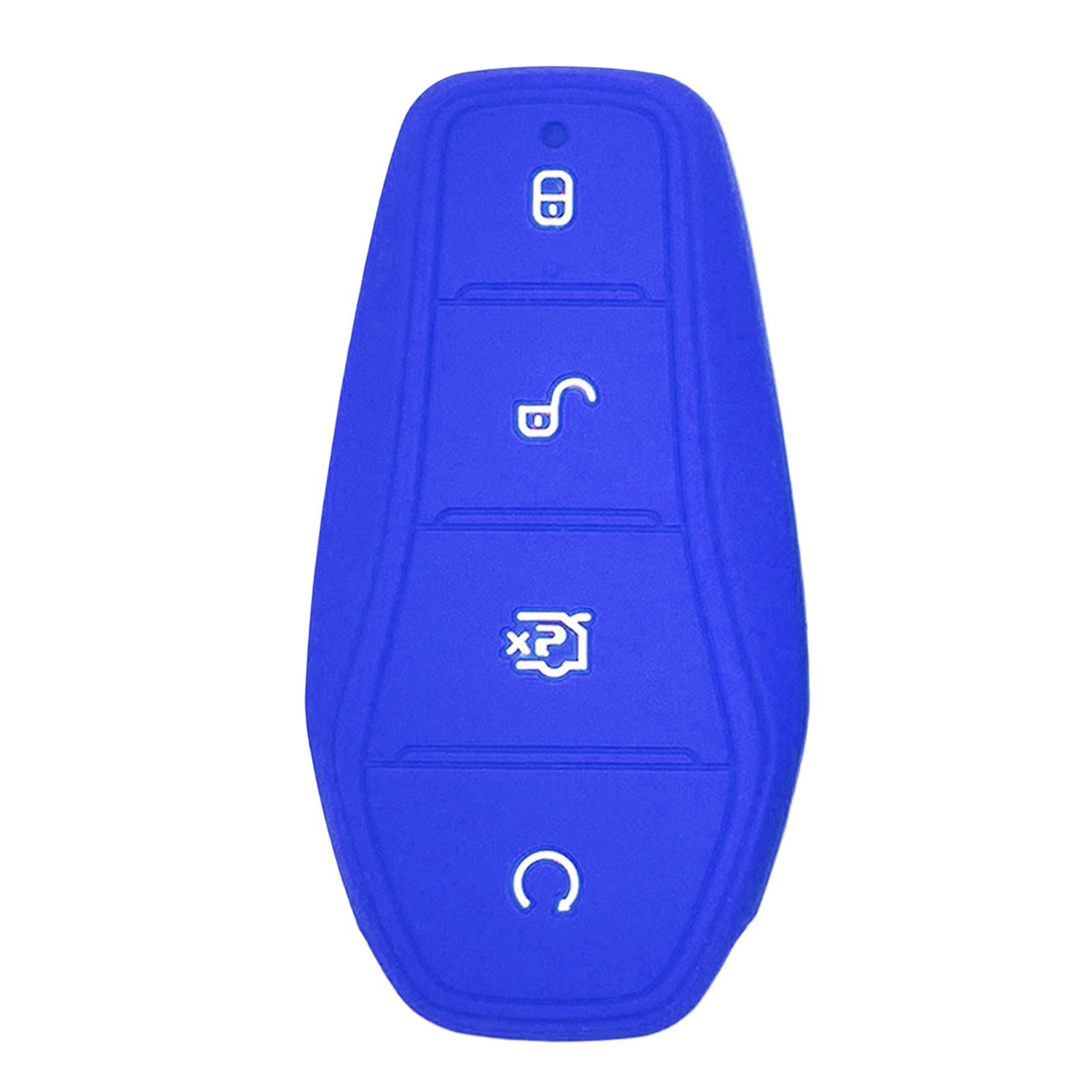 4xCar Entry Remote Control Key Fob Cover Case Protector for Byd Atto 3 Blue