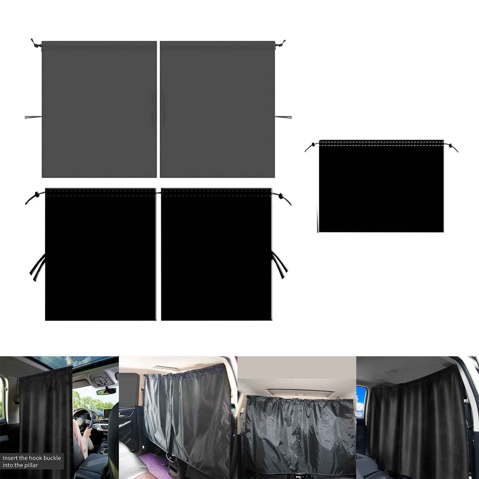 Car Privacy Curtains Blackout Accessories Easy Installation for Nap 2 Dividers Taffeta
